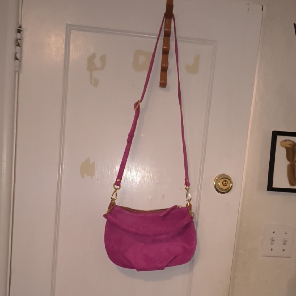 Mark & Graham | Hot Pink Suede Crossbody Bag
